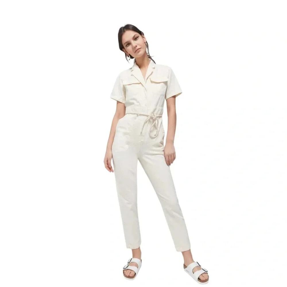 BDG Lizzy Coverall Jumpsuit Ivory Size M